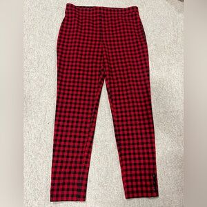 Talbots Skinny Ankle Buffalo Plaid Elastic Waist Trouser Size Medium